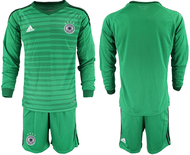 Men 2021 European Cup Germany green Long sleeve goalkeeper Soccer Jersey